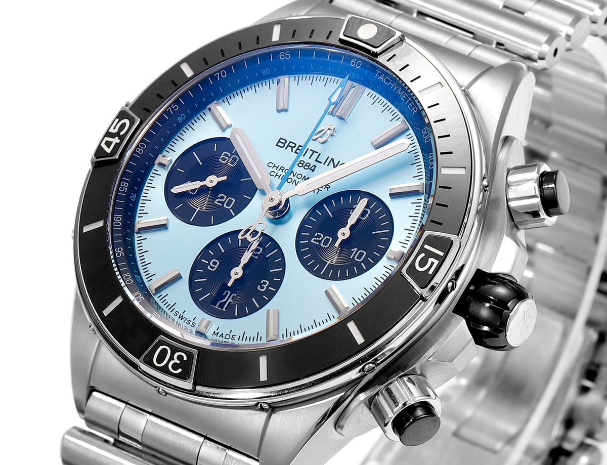 BREITLING Chronomat 44mm Automatic Chronograph Watch, BLS Factory Ceramic Bezel Timepiece