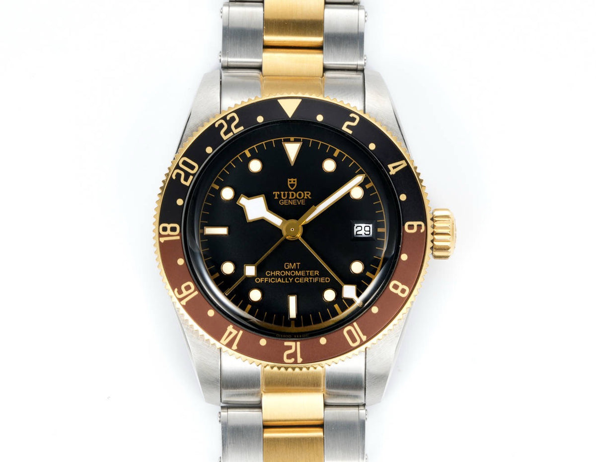 Tudor Black Bay GMT Automatic Diver Watch 41mm, Domed Sapphire Crystal, Rivet Stainless Steel Bracelet, Multiple Ceramic Bezel Color Options