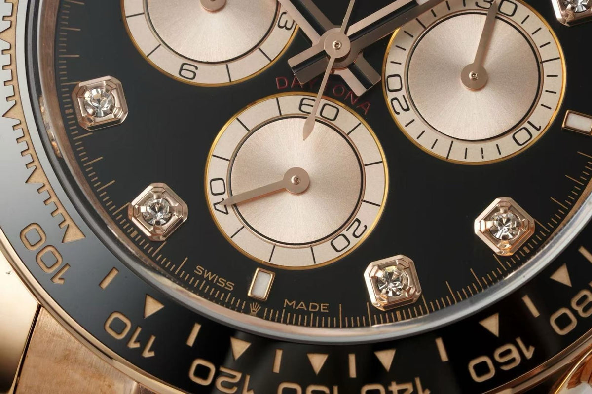 Rolex Cosmograph Daytona 18K Gold Plated Automatic Chronograph Watch Rubber Strap