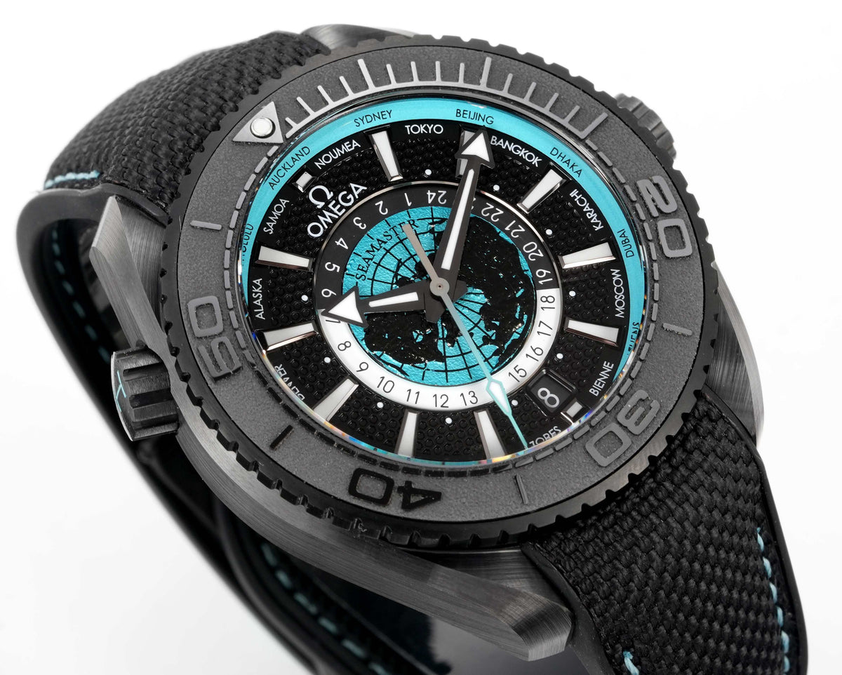OMEGA Seamaster Planet Ocean 600M Worldtimer Full Black Ceramic Dive Watch