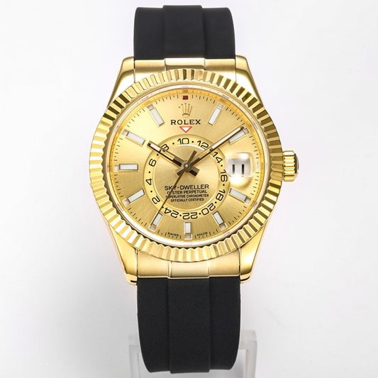 Rolex Sky‑Dweller Watch 42mm 904L Steel 9002 Automatic Movement Ring Command Bezel