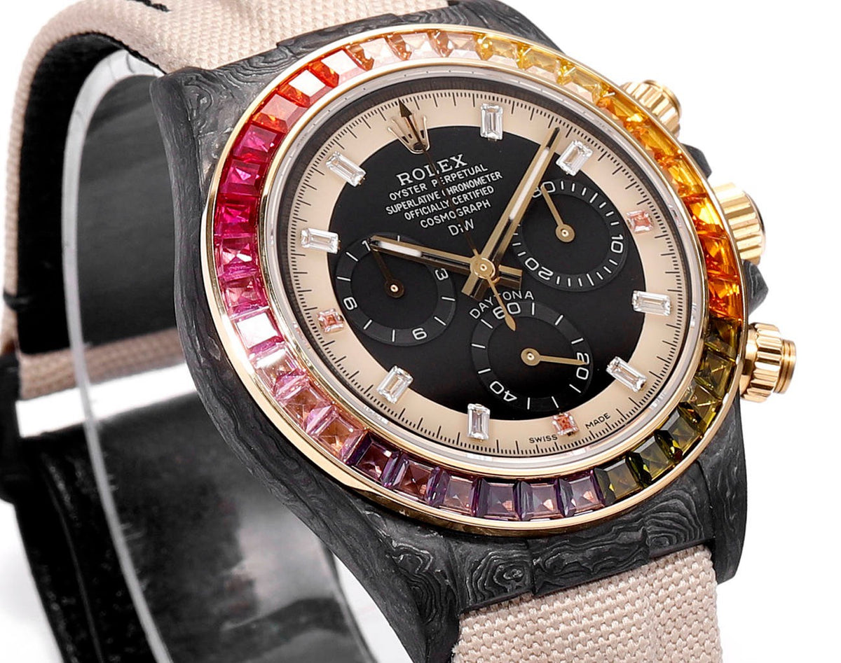 Rolex TW Factory Custom Carbon Fiber Daytona Watch 40mm 4801 Chronograph Movement Luminous Case & Buckle