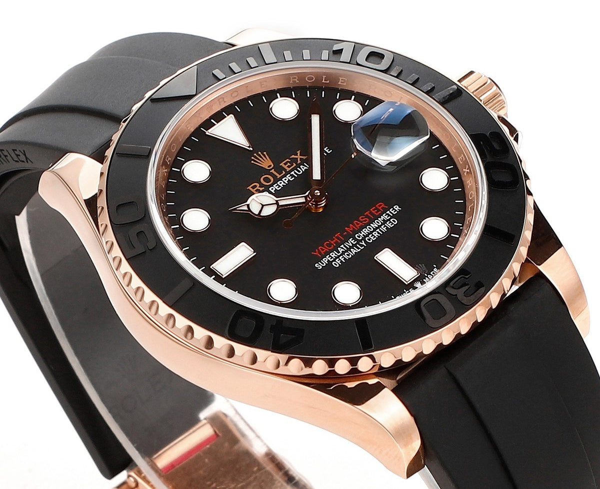 Rolex MS Factory Yacht‑Master 42mm 904L Steel 3235 Blue Hairspring Automatic Watch Oysterflex Rubber Strap