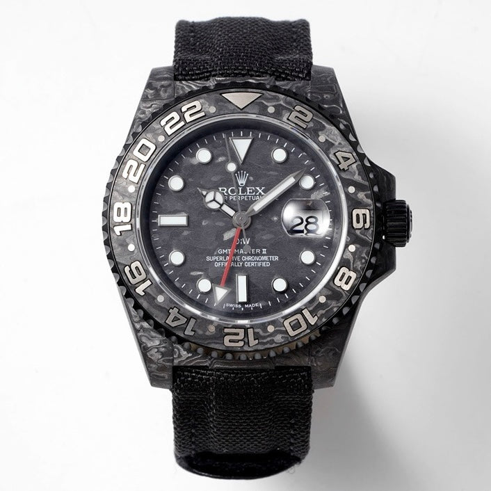 Rolex GMT-Master II Carbon Watch | Cal.3186 Automatic Movement, Forged Carbon Case