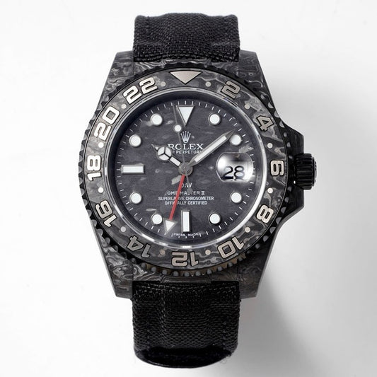 Rolex GMT-Master II Carbon Watch | Cal.3186 Automatic Movement, Forged Carbon Case
