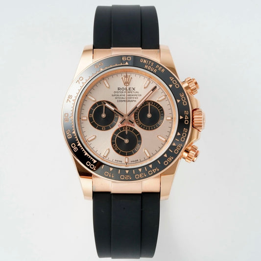 Rolex Cosmograph Daytona 18K Gold Plated Automatic Chronograph Watch Rubber Strap