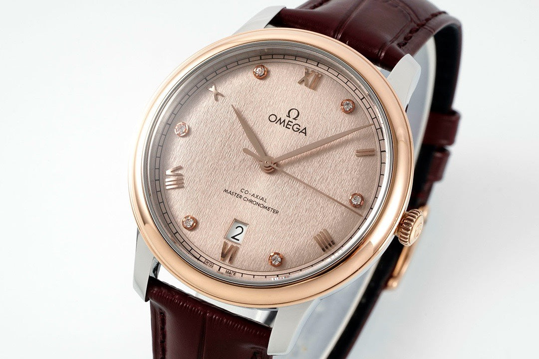 Omega De Ville Power‑Reserve Automatic Mechanical Watch, Genuine Calfskin Leather Strap