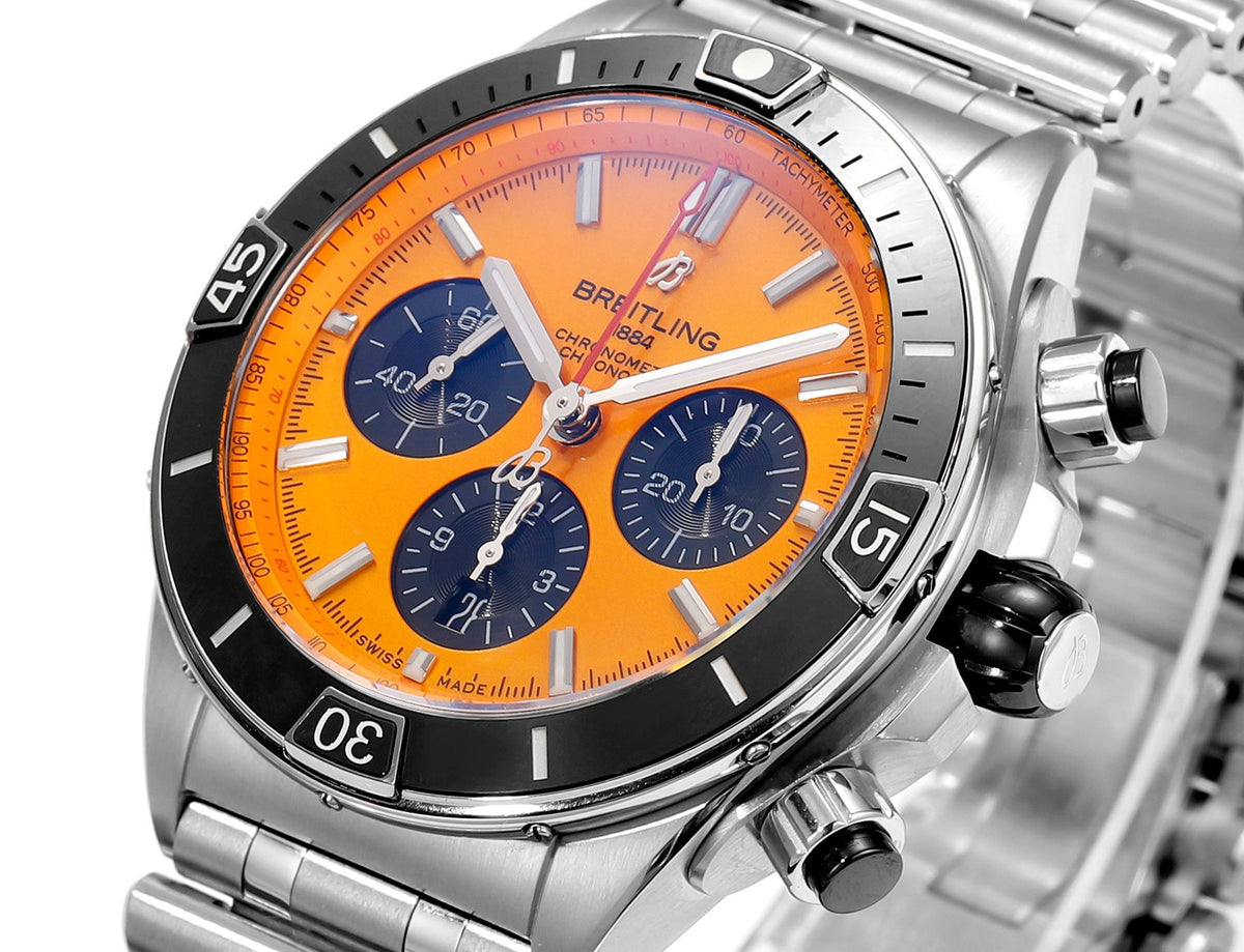 BREITLING Chronomat 44mm Automatic Chronograph Watch, BLS Factory Ceramic Bezel Timepiece