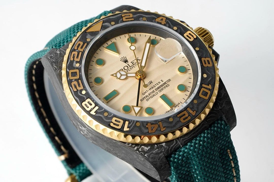Rolex GMT-Master II Carbon Watch | Cal.3186 Automatic Movement, Forged Carbon Case
