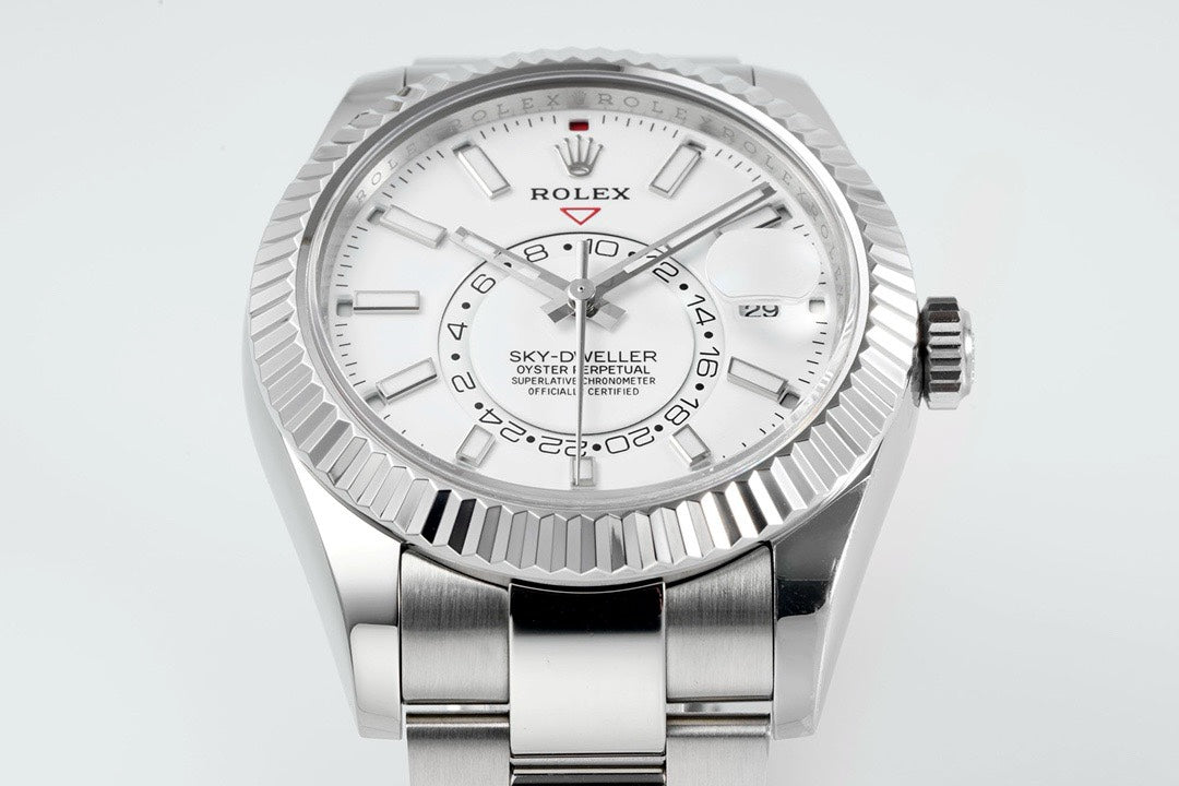 Rolex Sky‑Dweller Watch 42mm 904L Steel 9002 Automatic Movement Ring Command Bezel