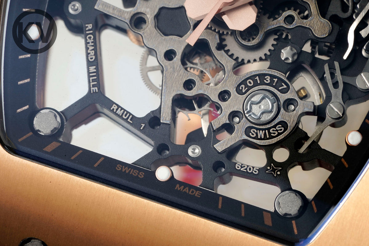Richard Mille RM035 Americas Hollow Tonneau Mechanical Watch Magnesium Alloy Rubber Strap Multi Colors
