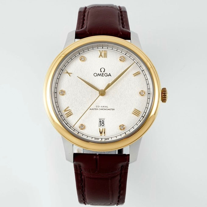 Omega De Ville Power‑Reserve Automatic Mechanical Watch, Genuine Calfskin Leather Strap