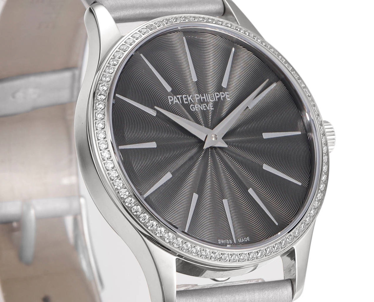 Patek Philippe Calatrava Ladies Watch 35mm | Slim Cal.240 Automatic Guilloché Dial Watch