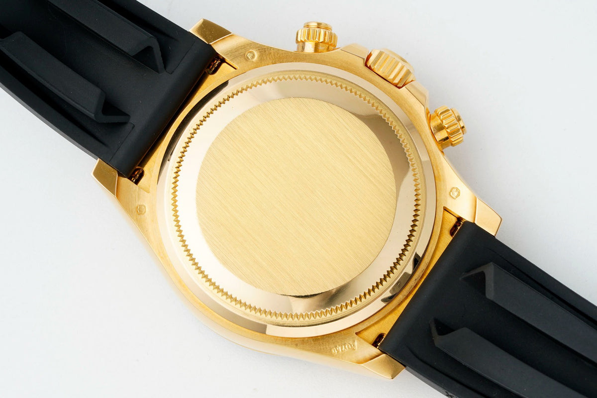 Rolex Cosmograph Daytona 18K Gold Plated Automatic Chronograph Watch Rubber Strap