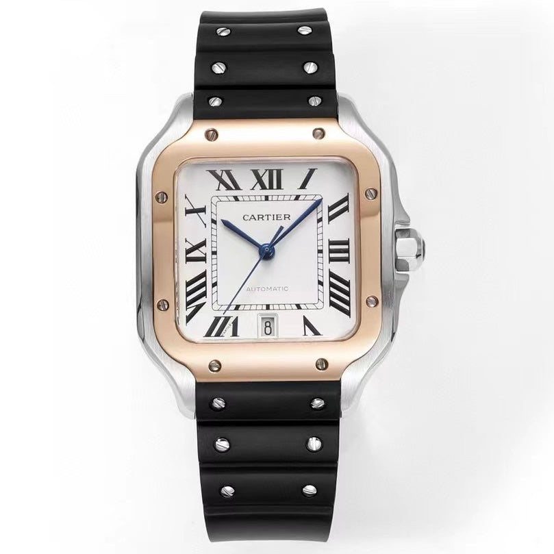 Cartier Santos Rubber Strap | THB Factory 39.8mm Automatic Watch
