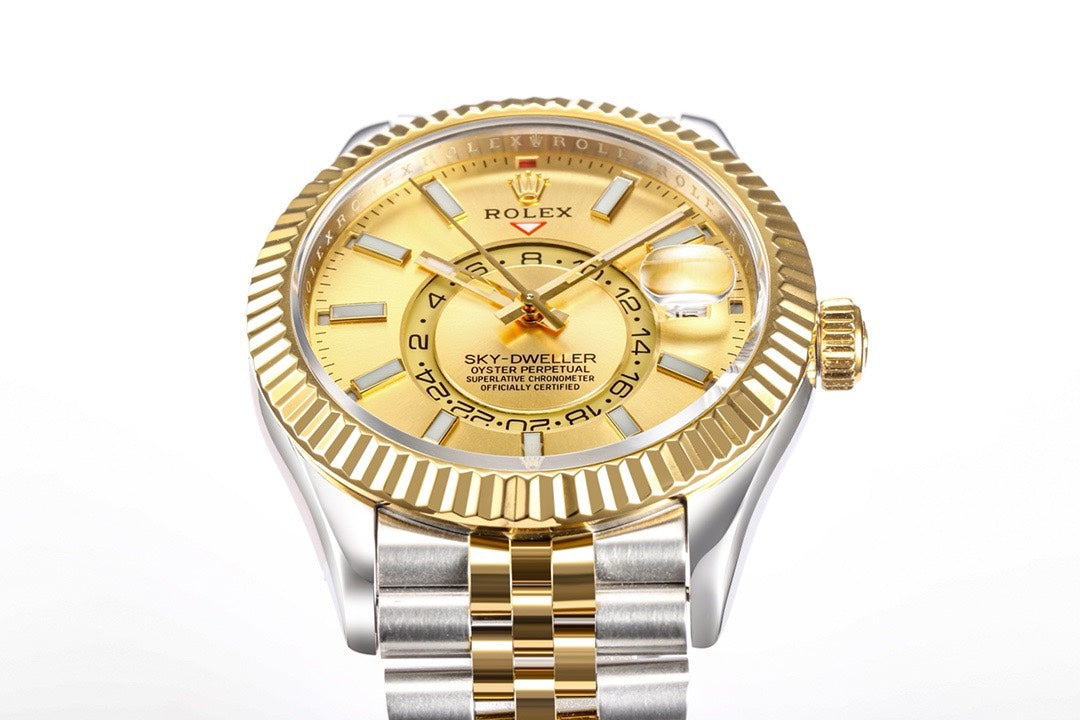 Rolex Sky‑Dweller Watch 42mm 904L Steel 9002 Automatic Movement Ring Command Bezel