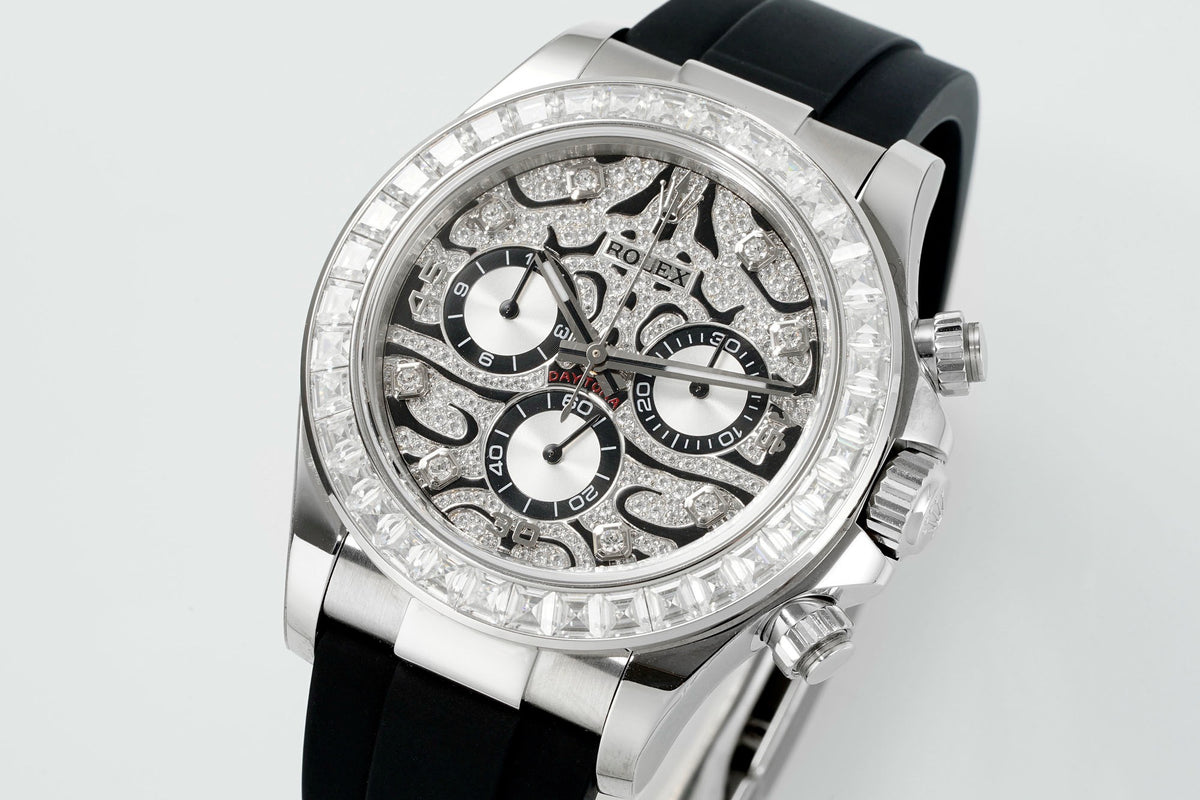 Rolex PPM Tiger Eye Moissanite Chronograph