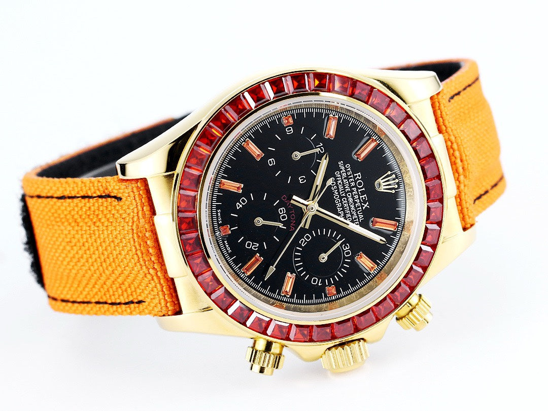 Rolex Cosmograph Daytona Super Clone Watch | Pumpkin Ruby Bezel, 43mm