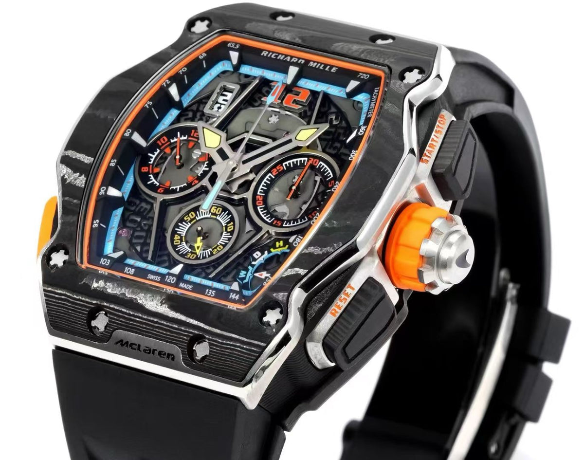 Richard Mille RM 65-01 McLaren W1 Automatic Chronograph Watch, Carbon TPT & Grade 5 Titanium Case