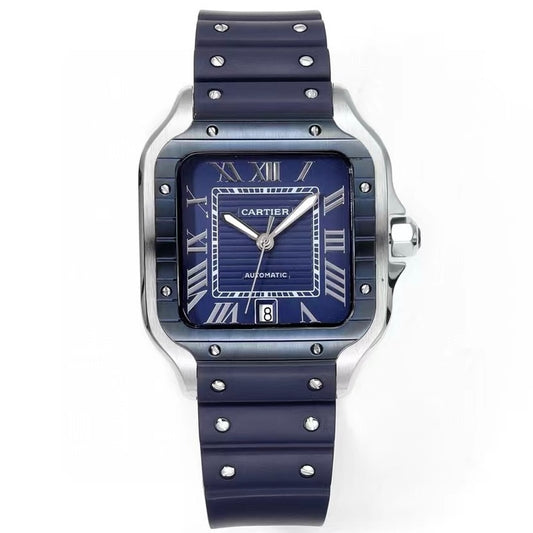 Cartier Santos Rubber Strap | THB Factory 39.8mm Automatic Watch