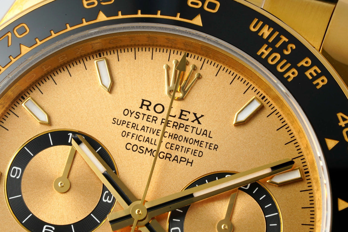 Rolex Cosmograph Daytona 40mm Rubber Strap Weighted 18K Gold‑Plated Cal.4131 Chronograph Movement