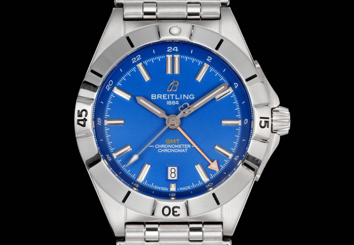 Breitling Chronomat GMT 40mm Automatic Steel Watch Multi‑Color Dial Bullet Bracelet