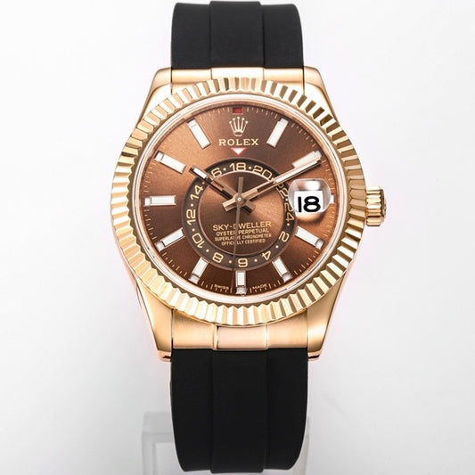 Rolex Sky‑Dweller Watch 42mm 904L Steel 9002 Automatic Movement Ring Command Bezel