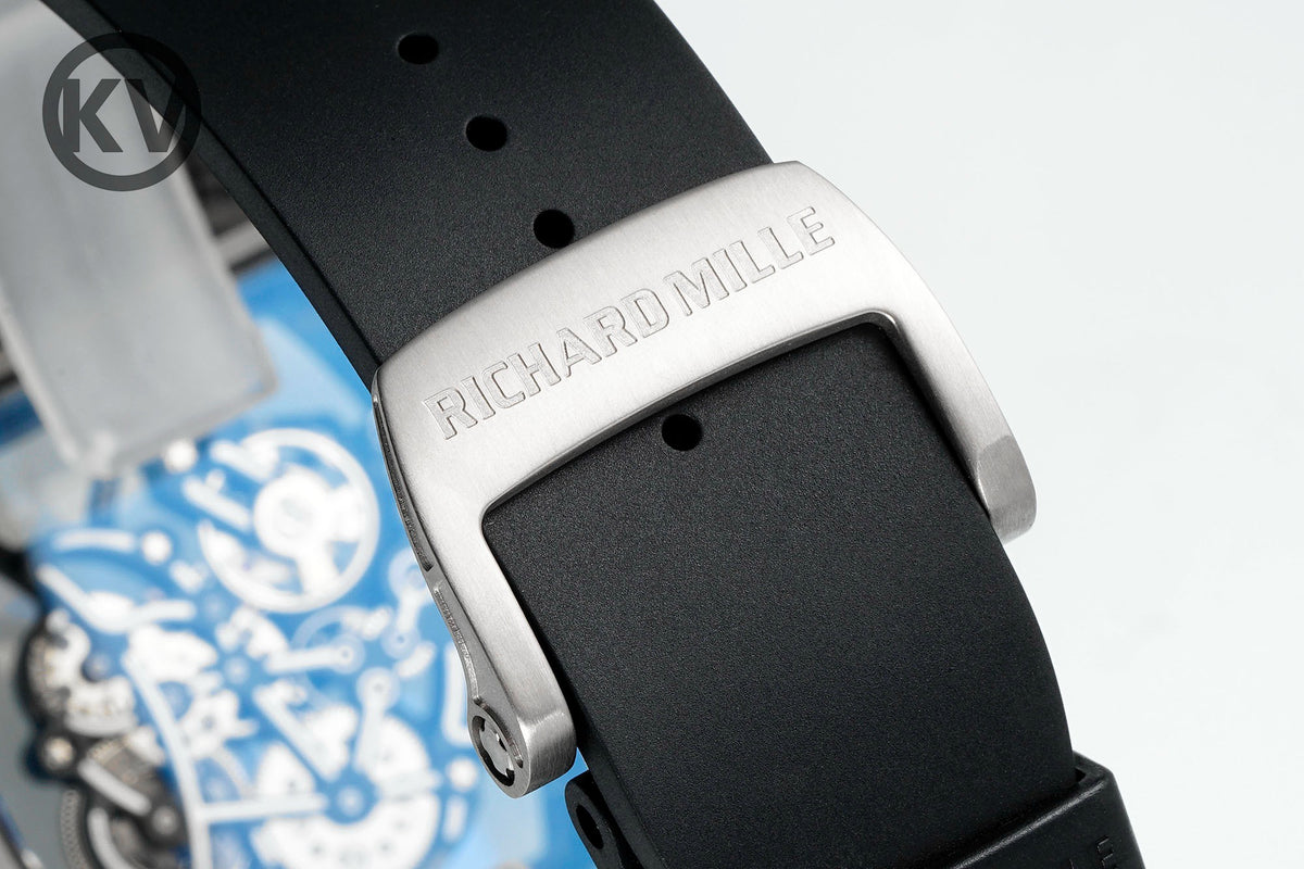 Richard Mille RM055 Tonneau Hollow Automatic Watch Light 74.3g FKM Rubber Strap