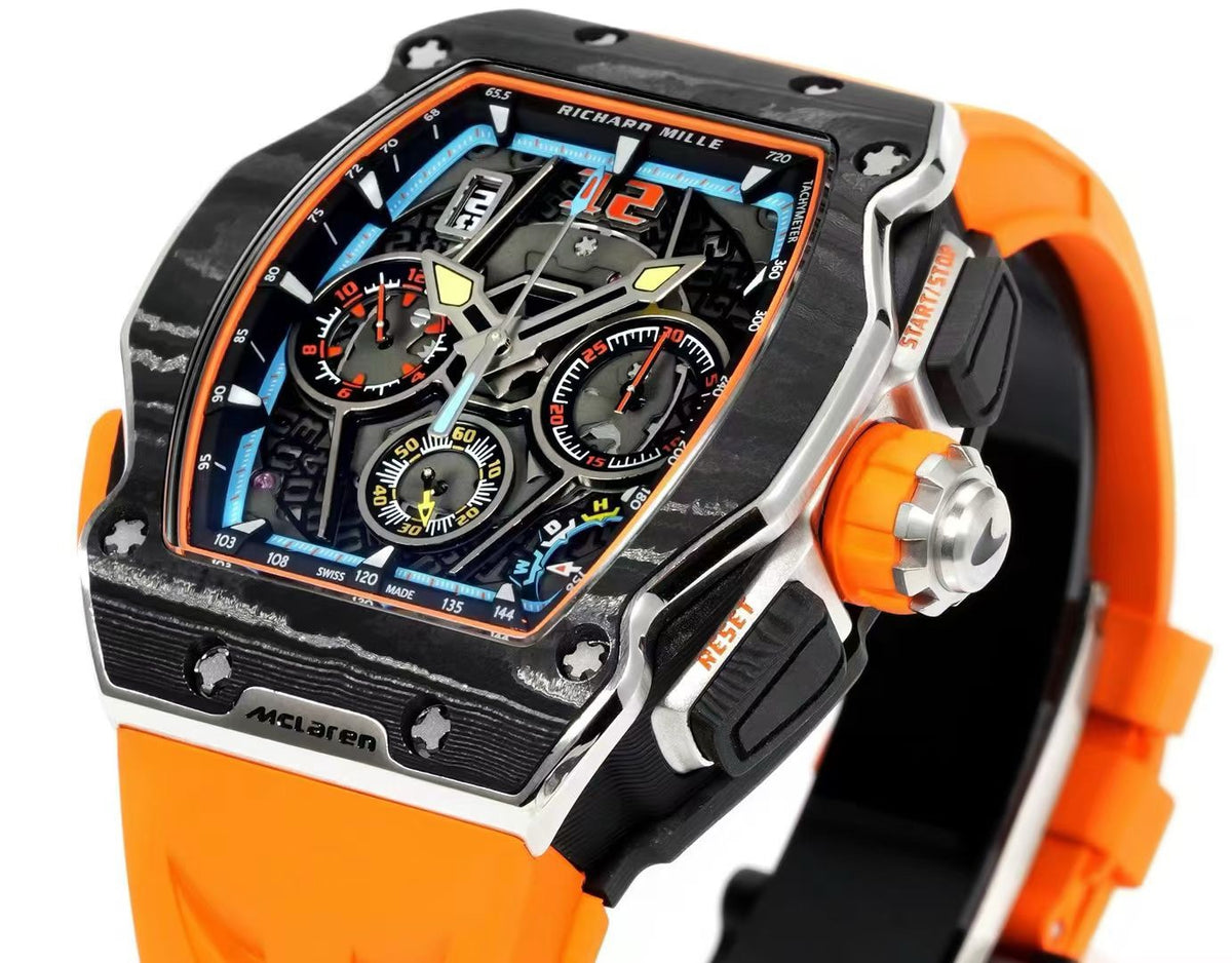 Richard Mille RM 65-01 McLaren W1 Automatic Chronograph Watch, Carbon TPT & Grade 5 Titanium Case