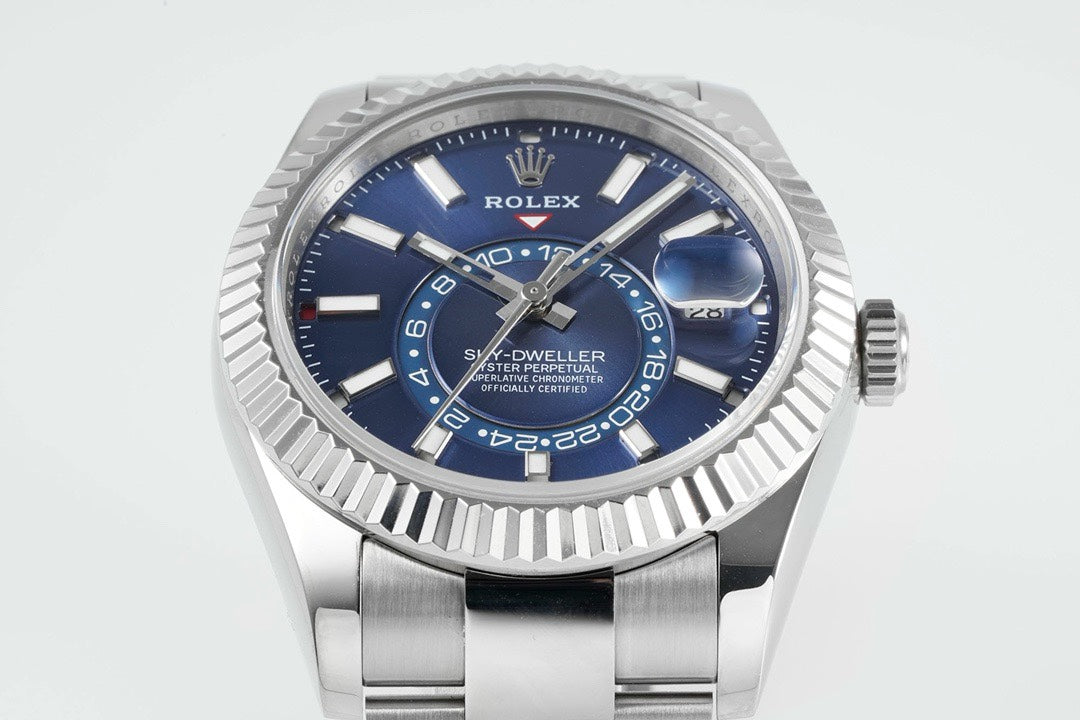 Rolex Sky‑Dweller Watch 42mm 904L Steel 9002 Automatic Movement Ring Command Bezel