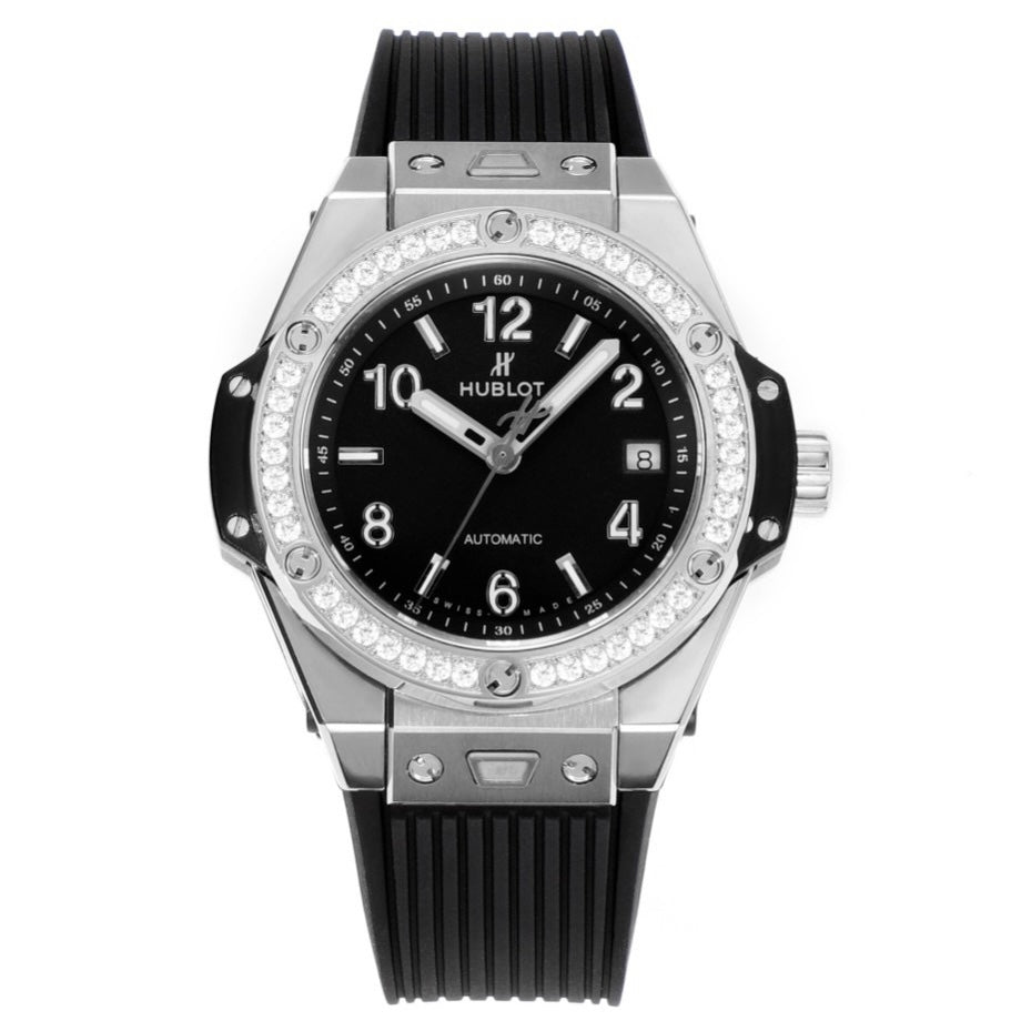 Hublot Big Bang 39mm Steel Diamond Bezel Automatic Ladies Watch