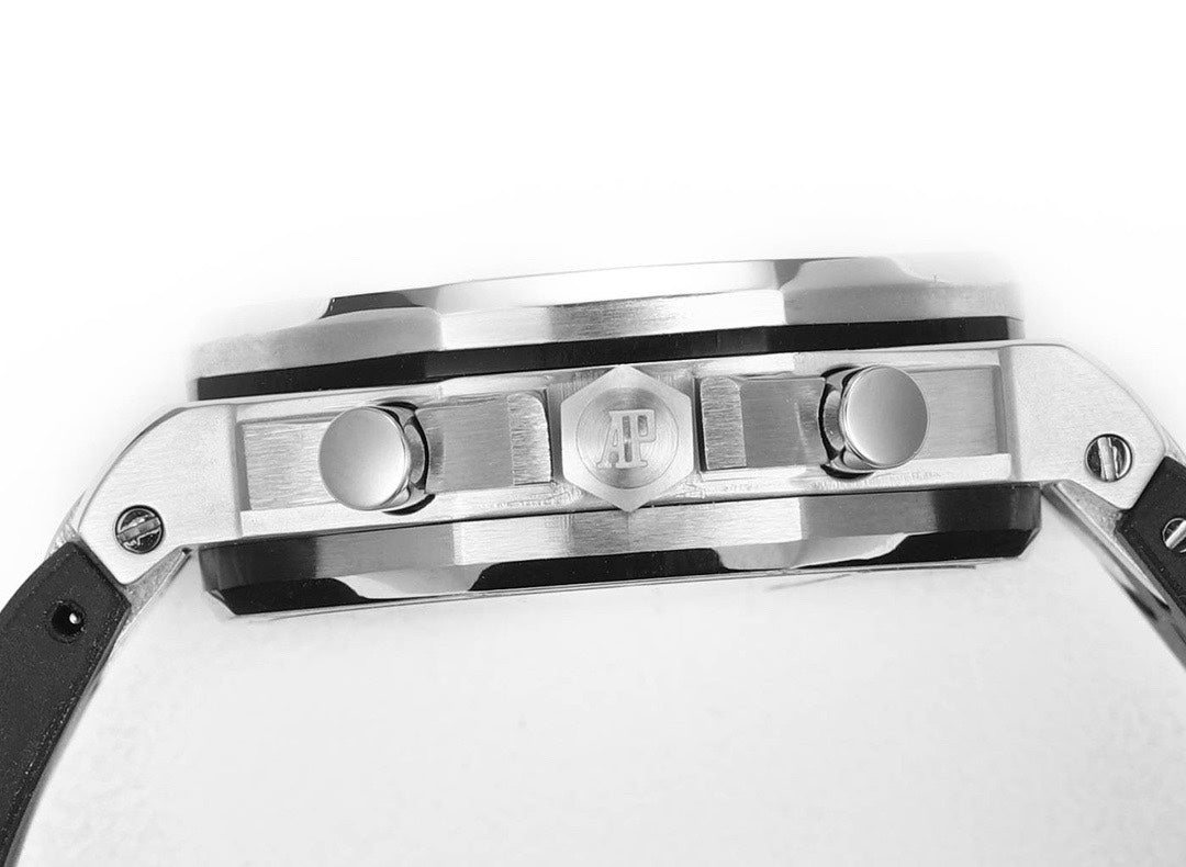 Audemars Piguet Royal Oak 37mm Ladies Automatic Chronograph Watch, Diamond Bezel Rubber Strap
