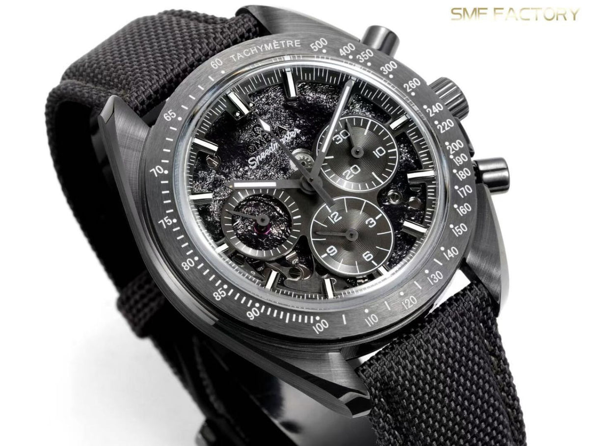 Omega Speedmaster Dark Side of the Moon SMF RW6 Top‑Grade Manual Chronograph Watch Genuine Ceramic Case