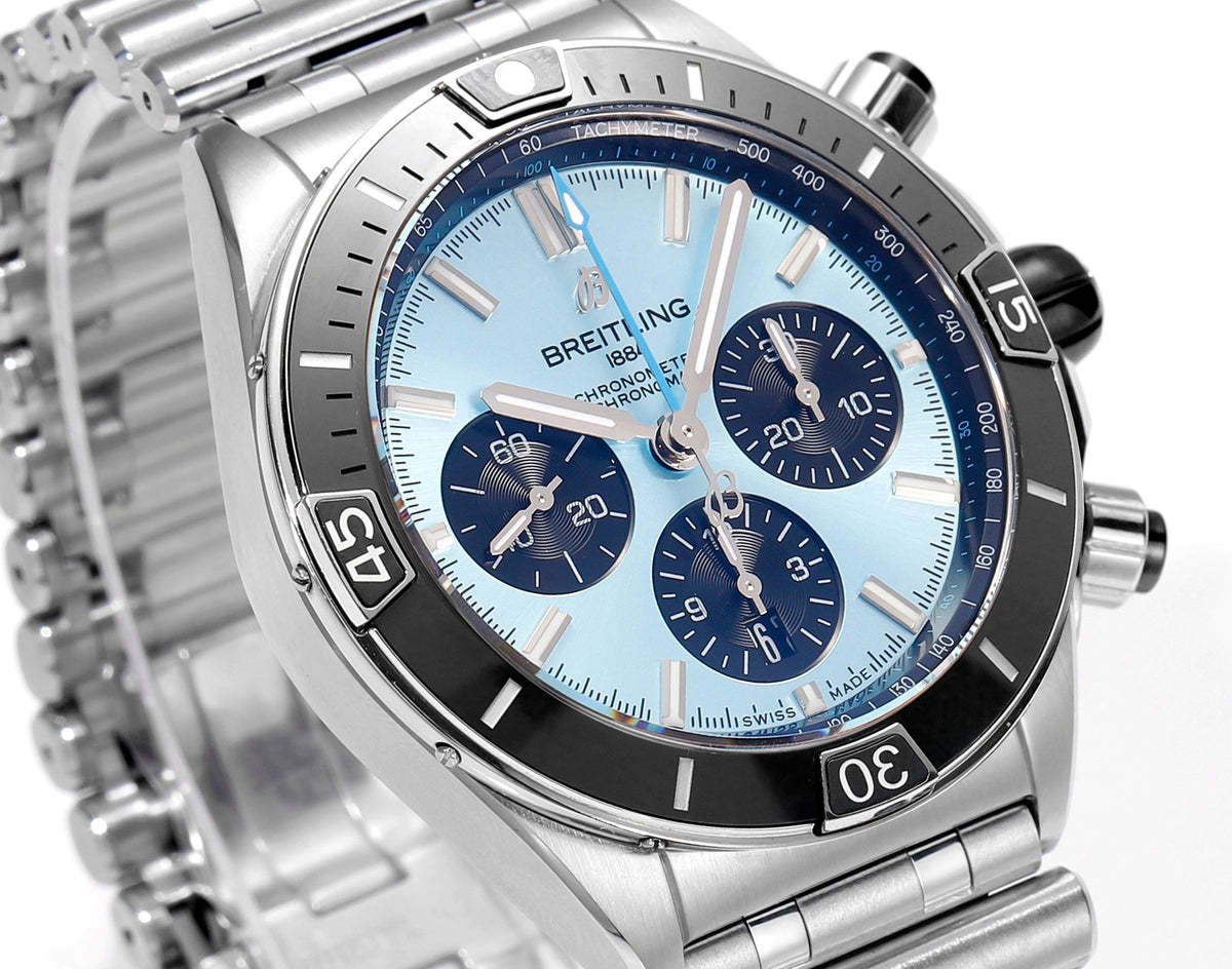 BREITLING Chronomat 44mm Automatic Chronograph Watch, BLS Factory Ceramic Bezel Timepiece