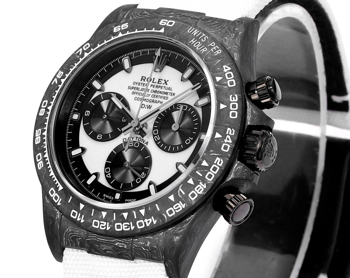 Rolex TW Factory Custom Carbon Fiber Daytona Watch 40mm 4801 Chronograph Movement Luminous Case & Buckle