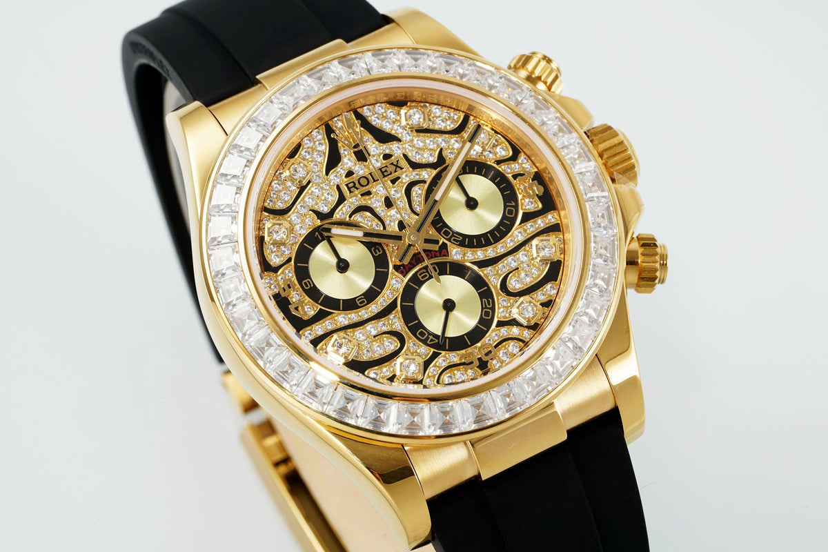 Rolex PPM Tiger Eye Moissanite Chronograph