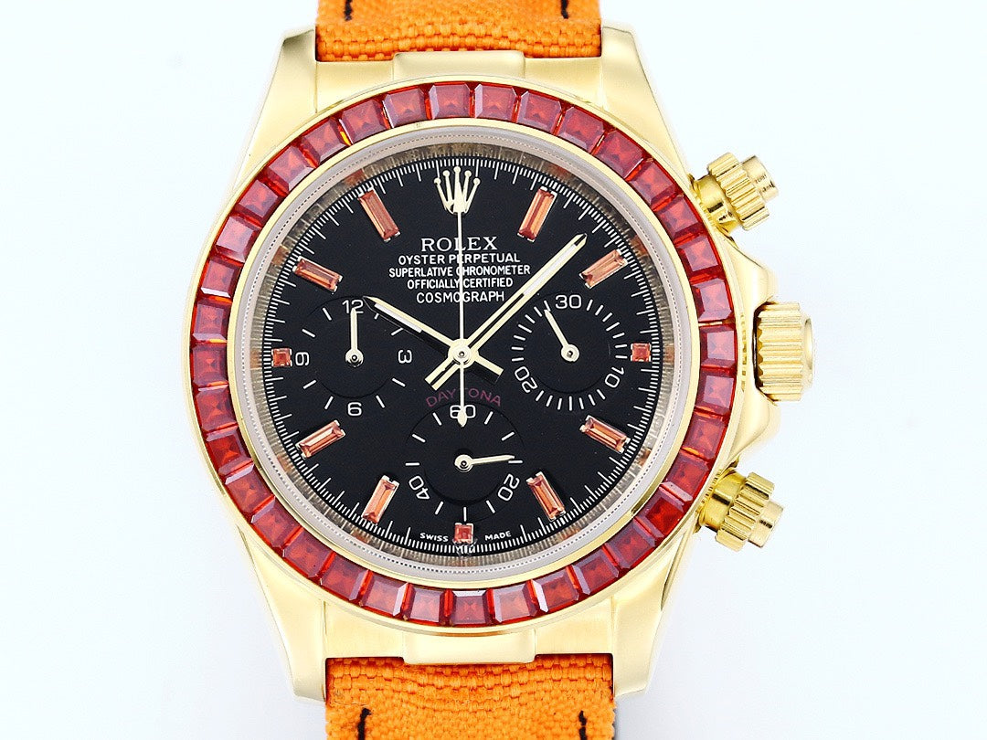 Rolex Cosmograph Daytona Super Clone Watch | Pumpkin Ruby Bezel, 43mm