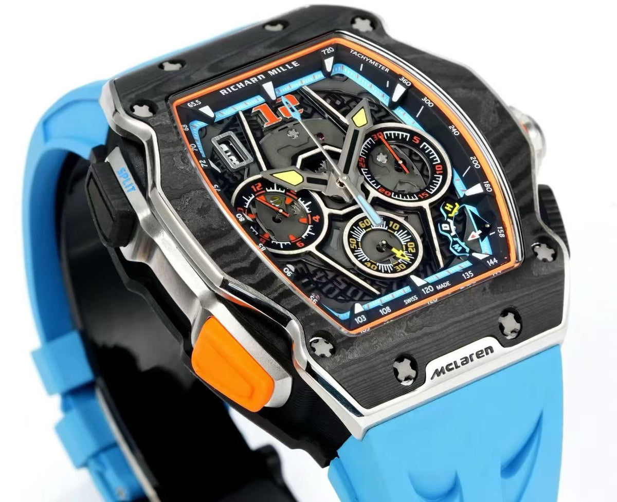 Richard Mille RM 65-01 McLaren W1 Automatic Chronograph Watch, Carbon TPT & Grade 5 Titanium Case