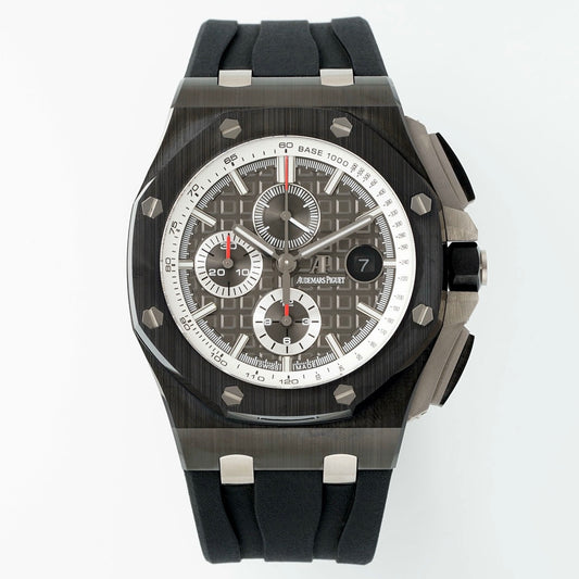 Audemars Piguet Ceramic Chronograph 44mm Sports Watch Rubber Strap