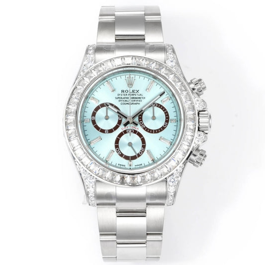 Rolex Cosmograph Daytona 40mm N+ Factory V2 Weighted Baguette Bezel Automatic Watch