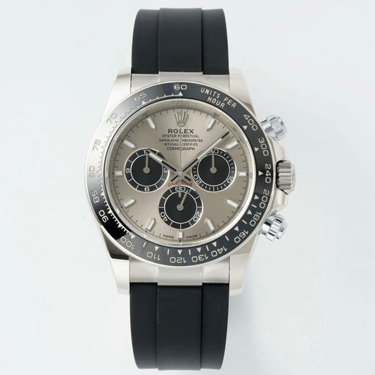 Rolex Cosmograph Daytona 40mm Rubber Strap Weighted 18K Gold‑Plated Cal.4131 Chronograph Movement