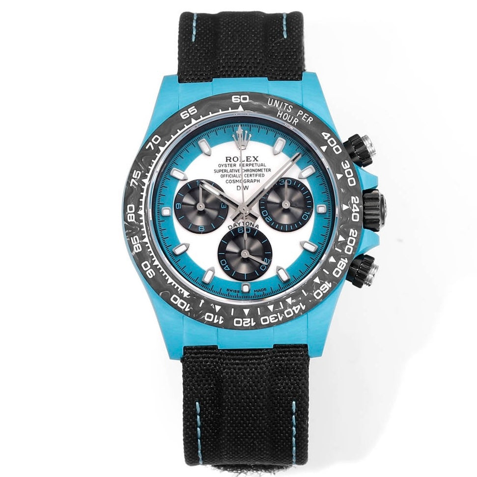 Rolex TW Factory Custom Carbon Fiber Daytona Watch 40mm 4801 Chronograph Movement Luminous Case & Buckle