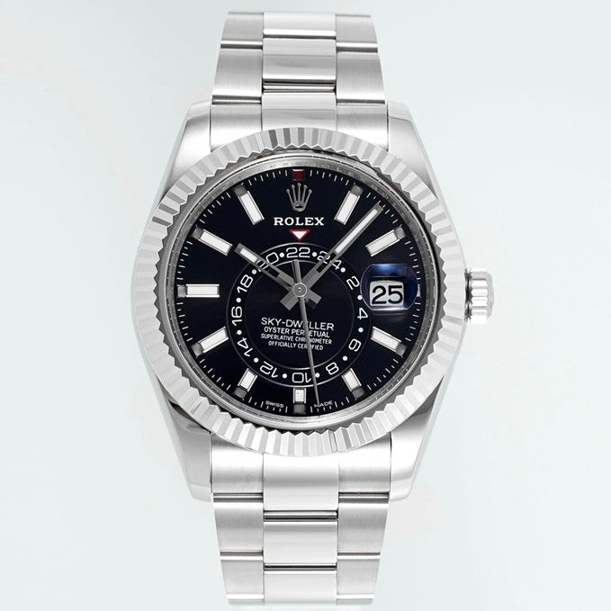 Rolex Sky‑Dweller Watch 42mm 904L Steel 9002 Automatic Movement Ring Command Bezel