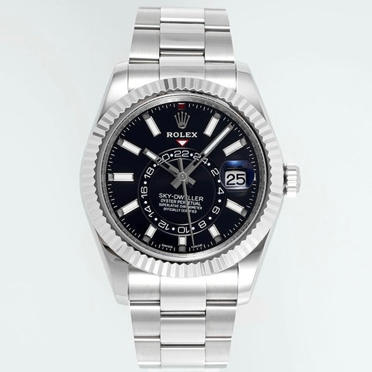 Rolex Sky‑Dweller Watch 42mm 904L Steel 9002 Automatic Movement Ring Command Bezel