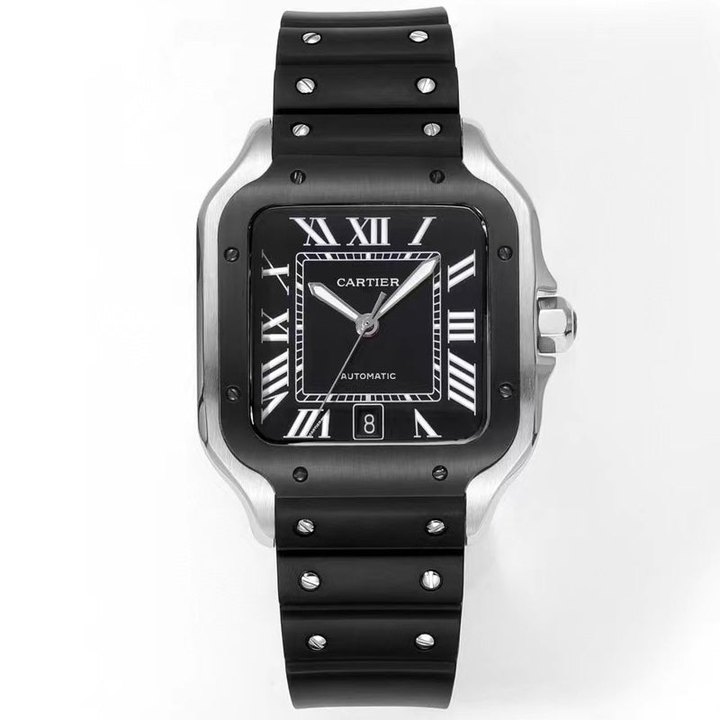 Cartier Santos Rubber Strap | THB Factory 39.8mm Automatic Watch