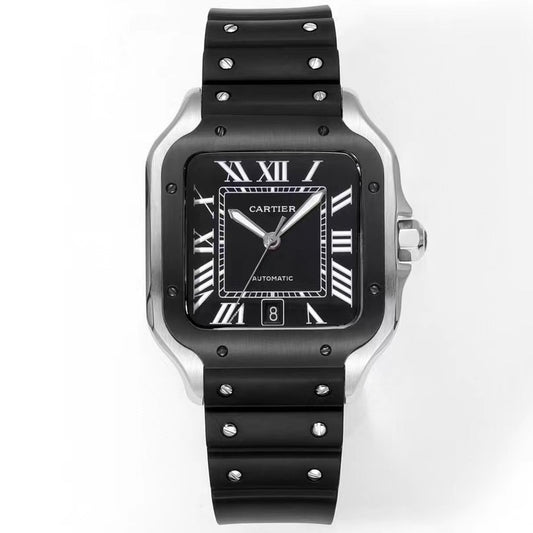 Cartier Santos Rubber Strap | THB Factory 39.8mm Automatic Watch