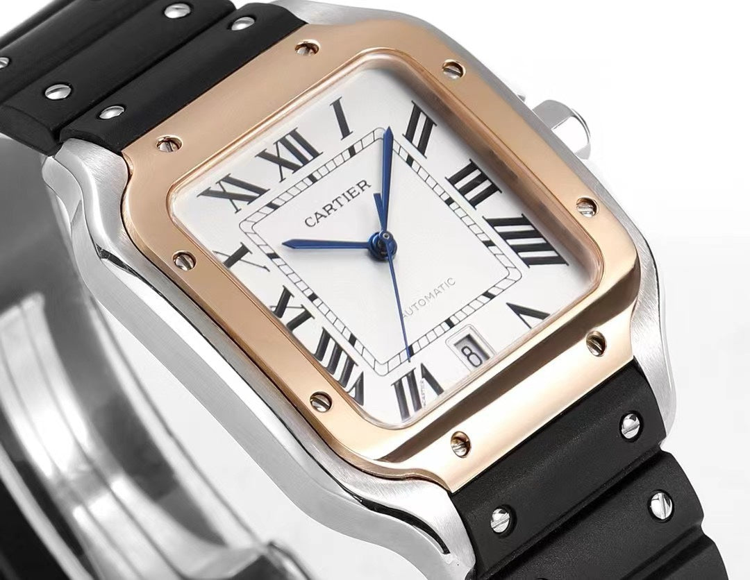 Cartier Santos Rubber Strap | THB Factory 39.8mm Automatic Watch