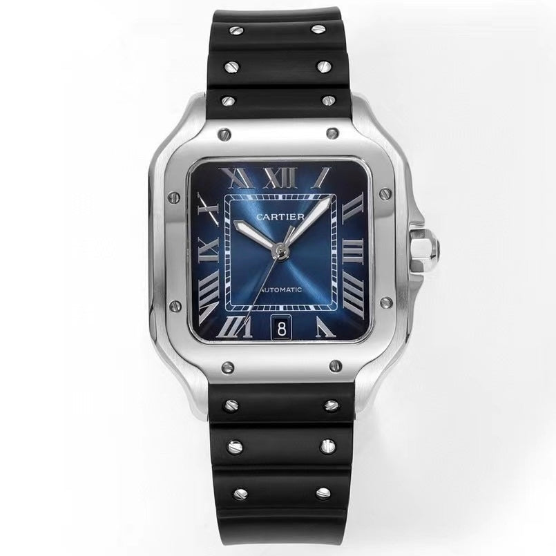 Cartier Santos Rubber Strap | THB Factory 39.8mm Automatic Watch