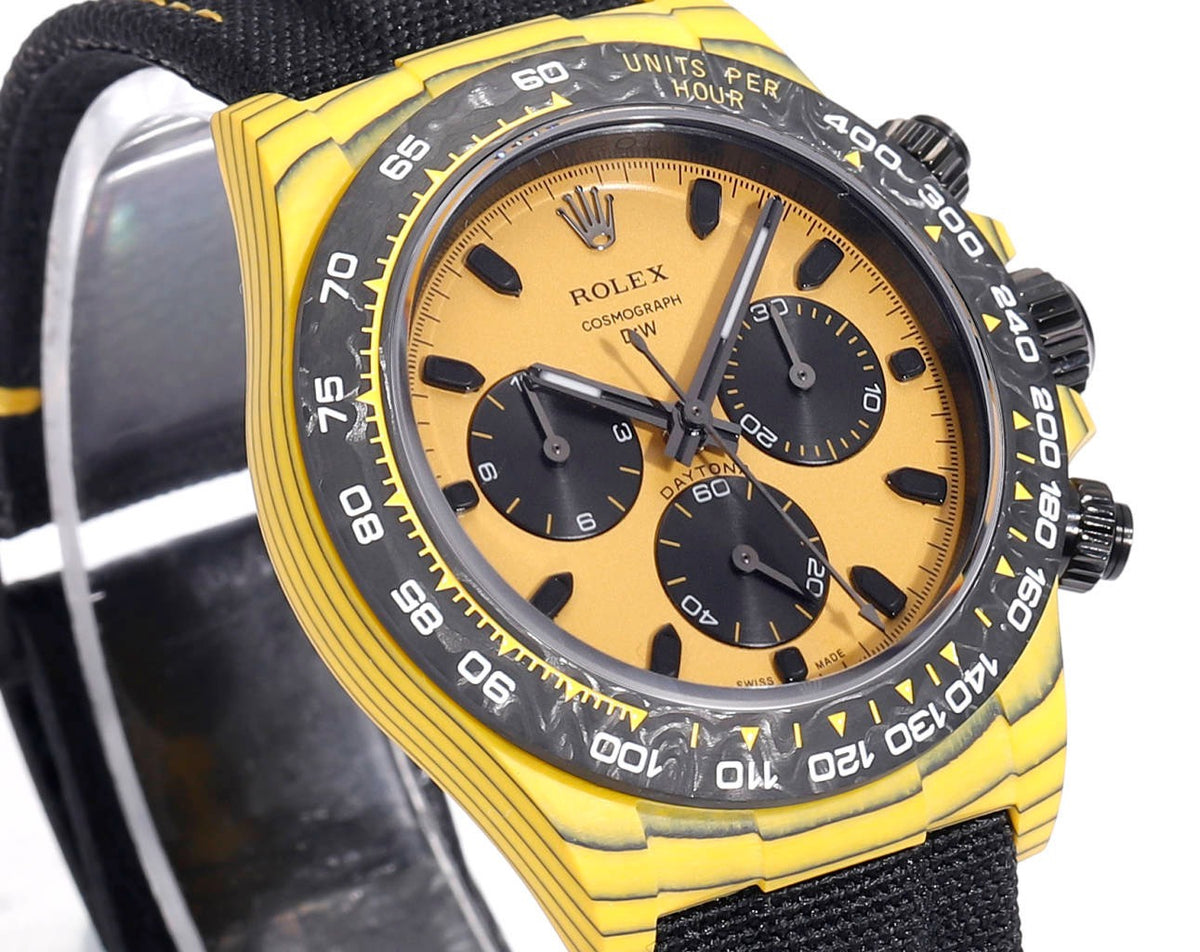Rolex TW Factory Custom Carbon Fiber Daytona Watch 40mm 4801 Chronograph Movement Luminous Case & Buckle