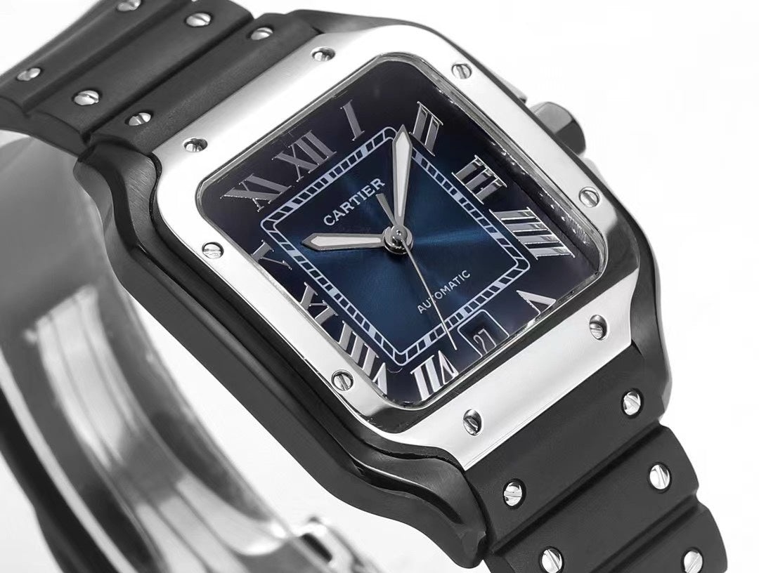Cartier Santos Rubber Strap | THB Factory 39.8mm Automatic Watch